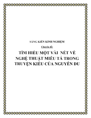 SKKN Tìm hiểu một vài nét về nghệ thuật miêu tả trong truyện Kiều của Nguyễn Du