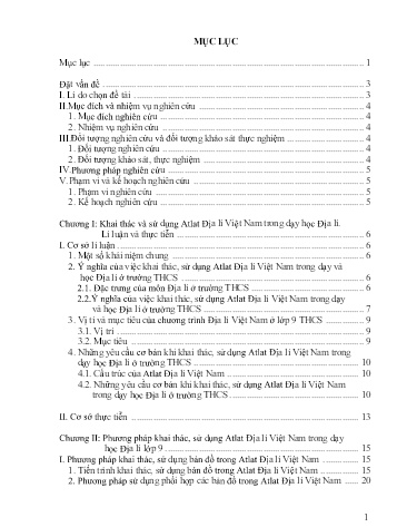 Sáng kiến kinh nghiệm Phương pháp khai thác, sử dụng Atlat Địa lí Việt Nam trong dạy và học Địa lí Lớp 9