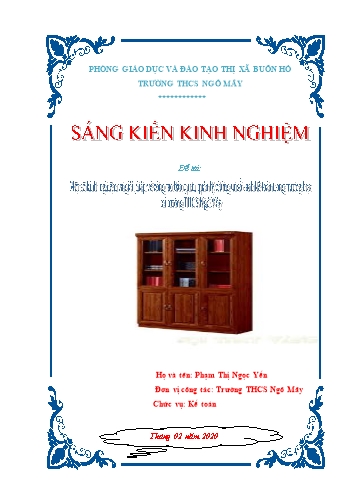 SKKN Một số kinh nghiệm và giải pháp về công tác bảo quản, quản lý chứng từ, sổ sách kế toán trong trường học tại trường THCS Ngô Mây